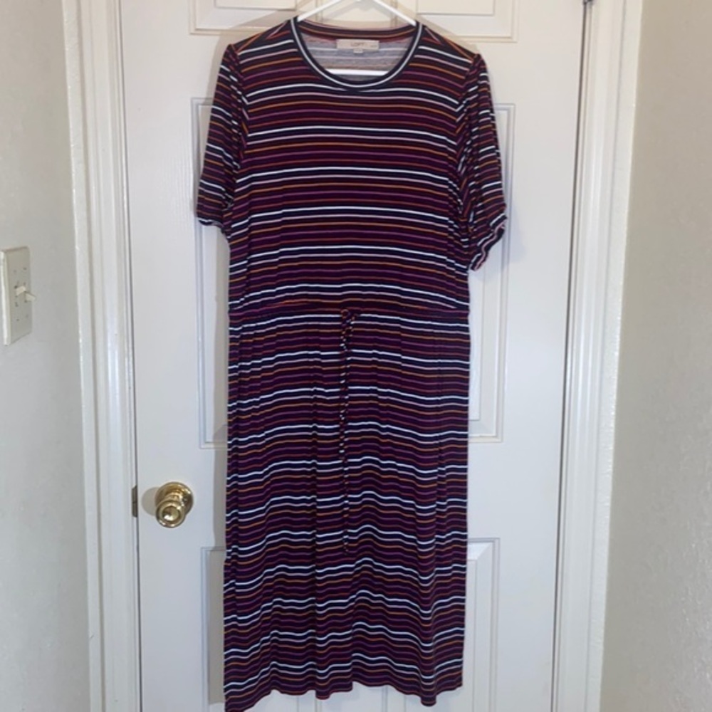 Loft • Women’s Striped T-shirt Dress • Size XLP